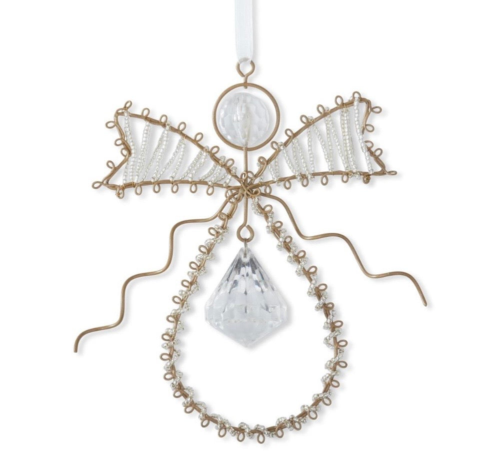 Seed Bead Wire Angel Ornaments with Rhinestones - Assorted Styles