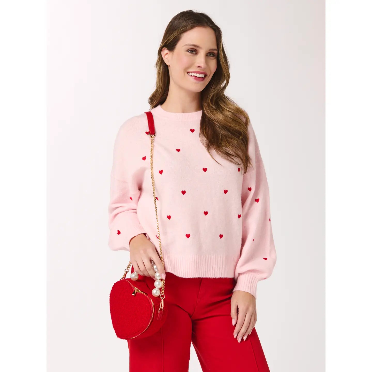 Heart Top Handle Bag / Red