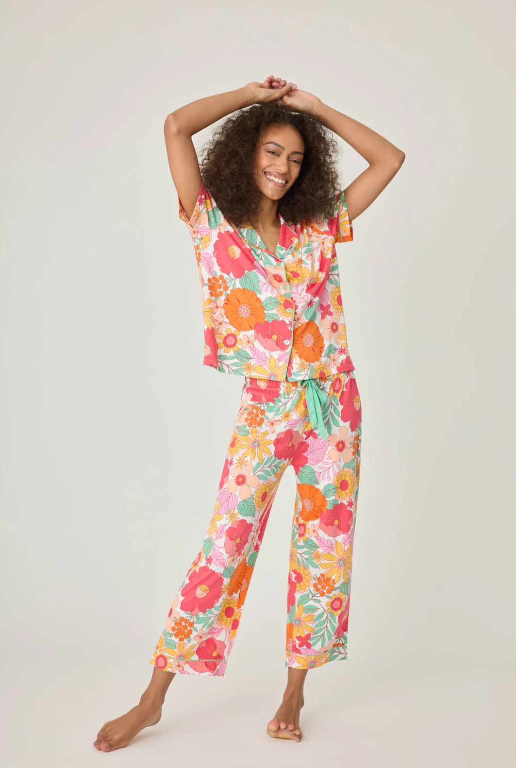 PJ Salvage Whimsy Floral Cropped PJ Set