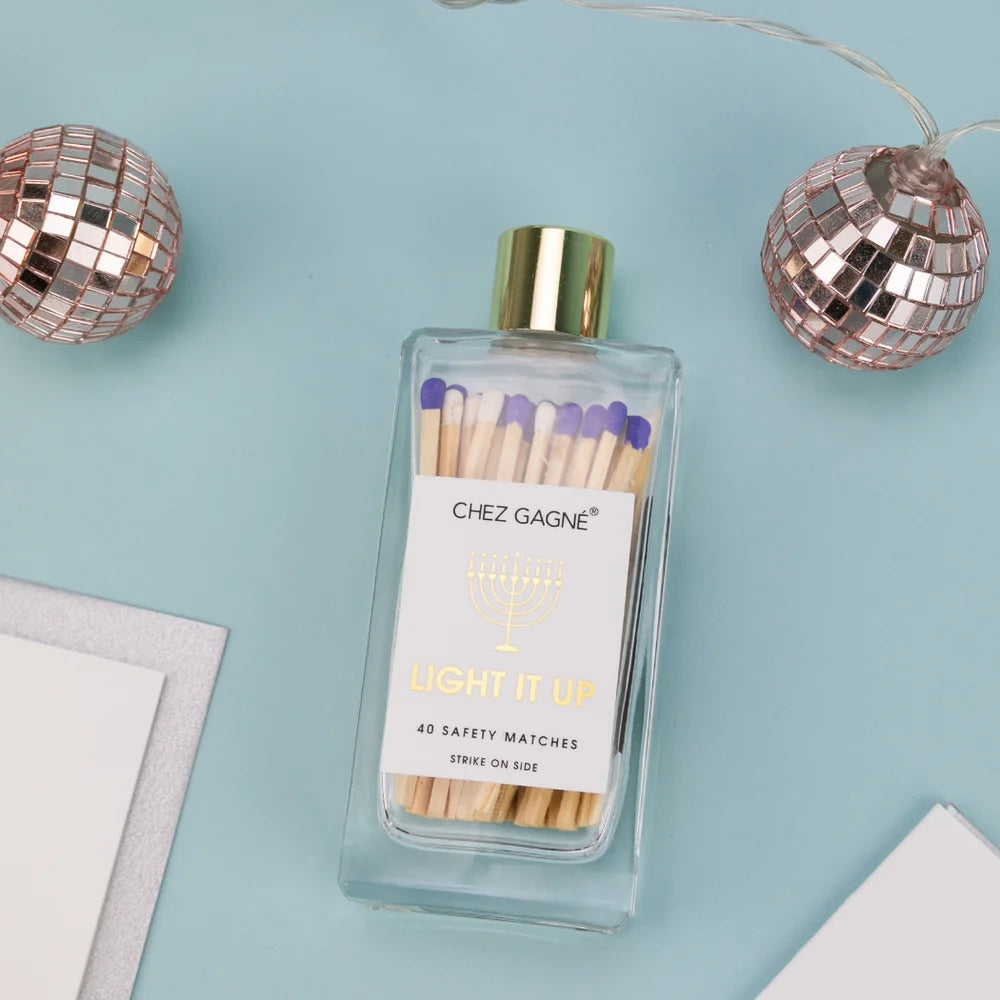 Glass Bottle Matches- Light it Up (Hanukkah)