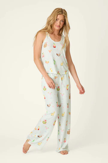 PJ Salvage It's Five O'clock Somewhere Cocktail Print Open Leg Pants