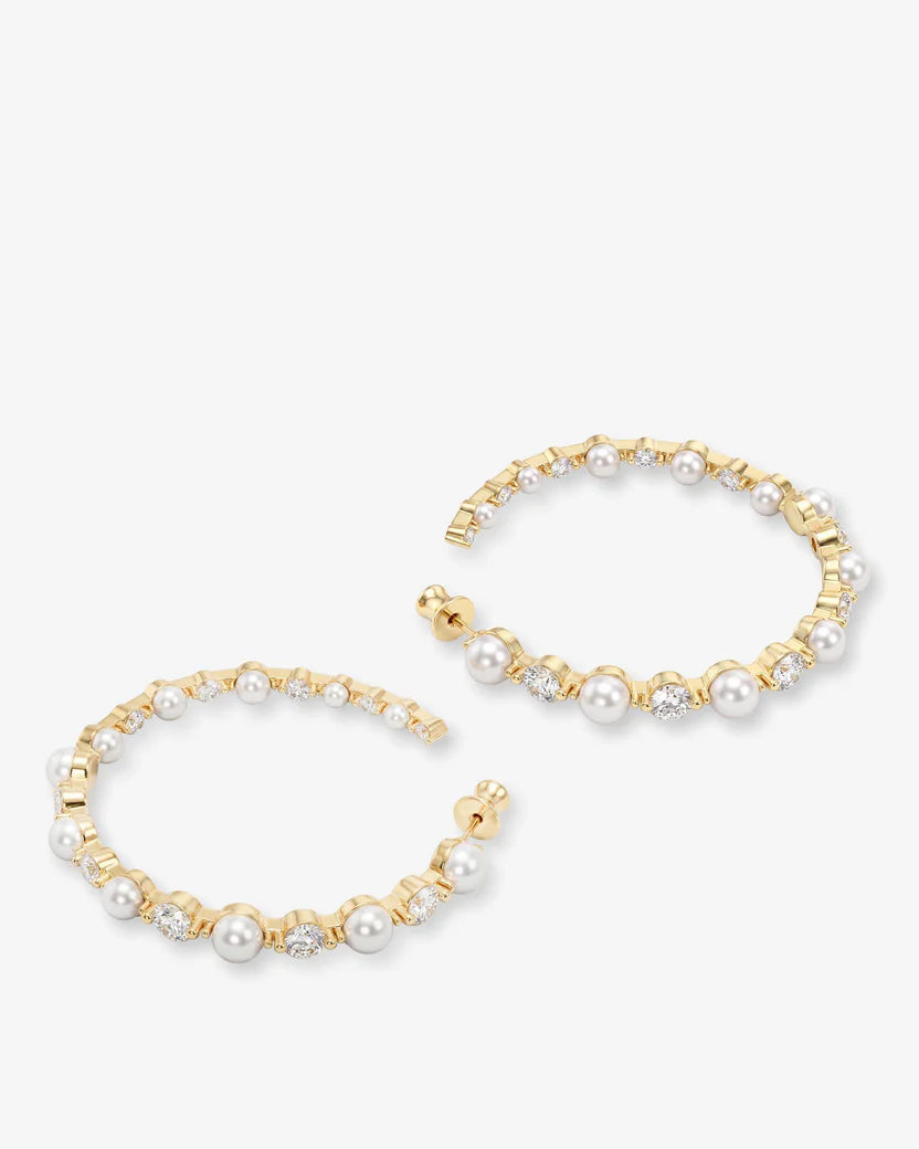 She's an Icon Pearl Hoops 2”
