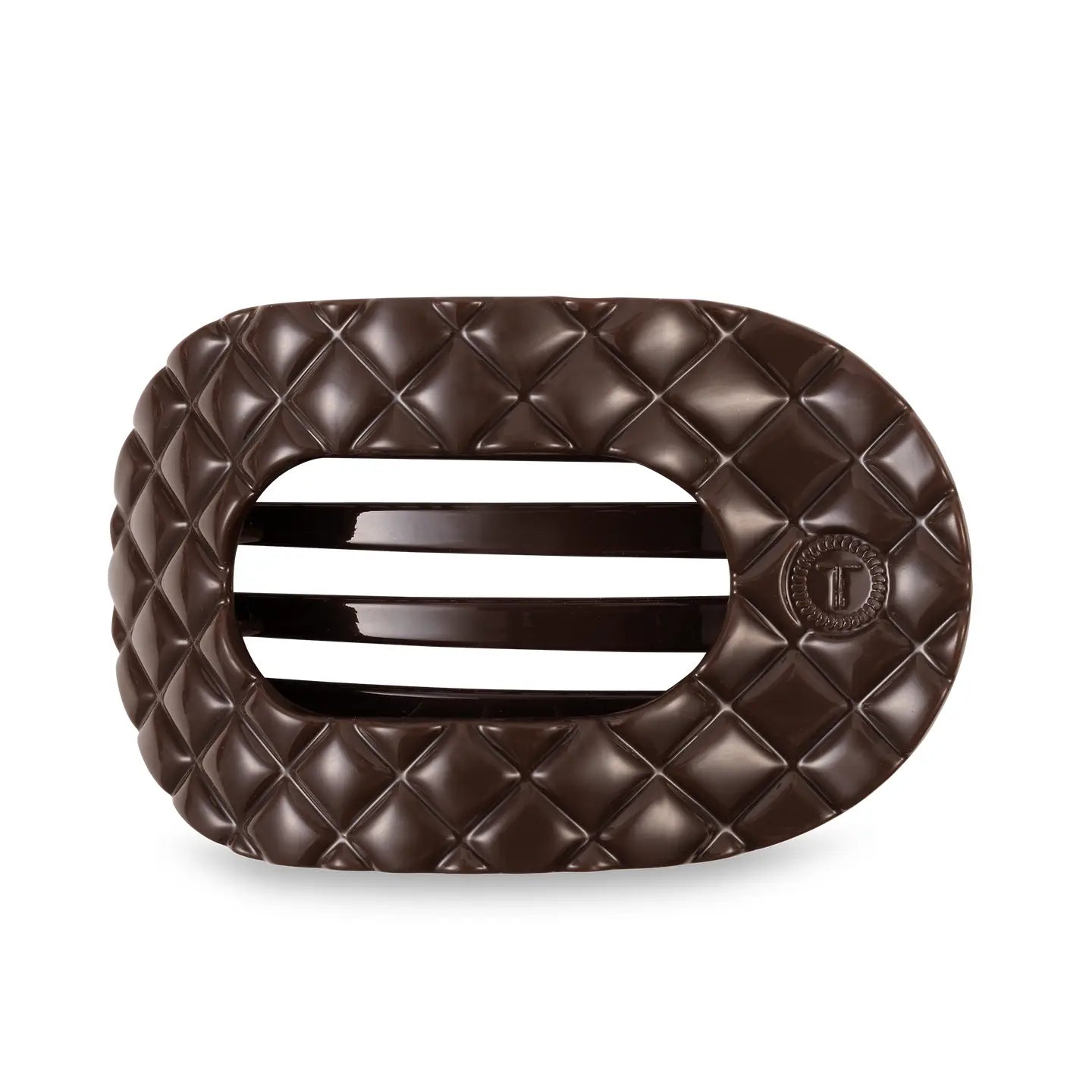 Teleties Flat Round Quilted Hair Clip Medium