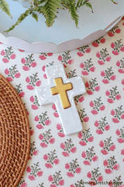 Ceramic And Gold Thick Cross