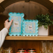 Acrylic Frame Rectangle Scalloped- Blue