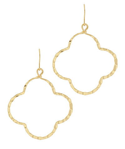 Textured Clover Outline Earrings
