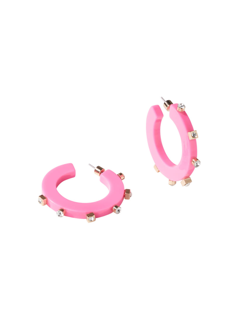 Jewel Hoop Hot Pink- Small