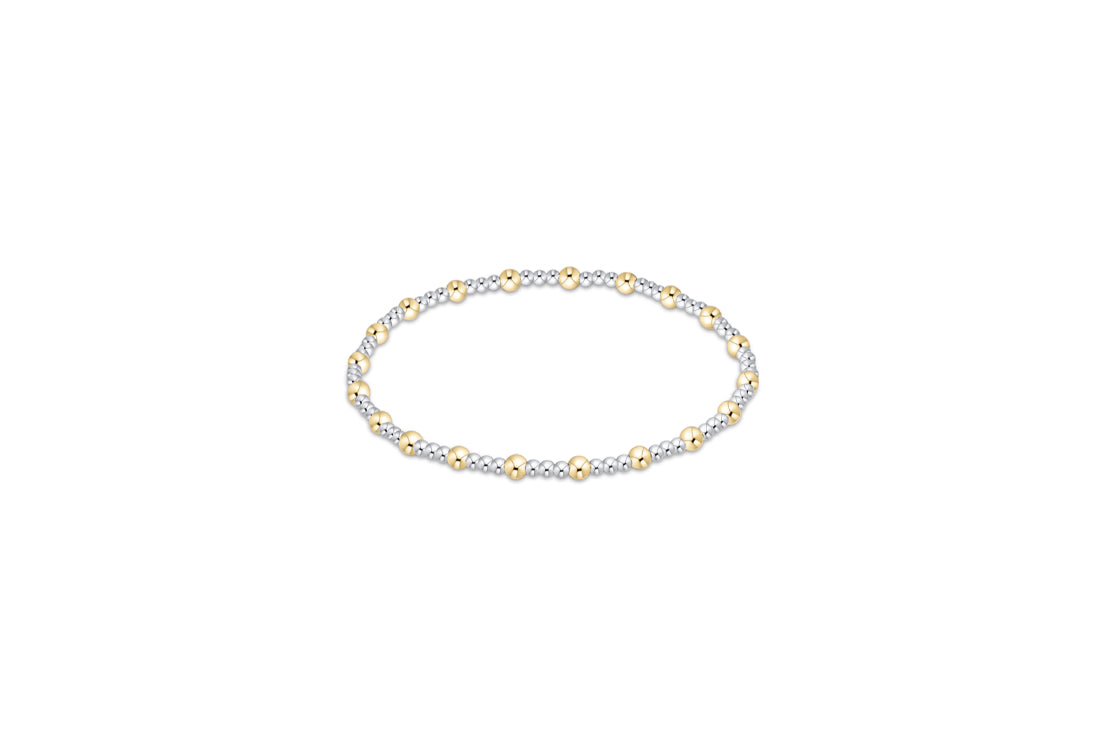Mixed Metal Sincerity Pattern 3mm Bead Bracelet