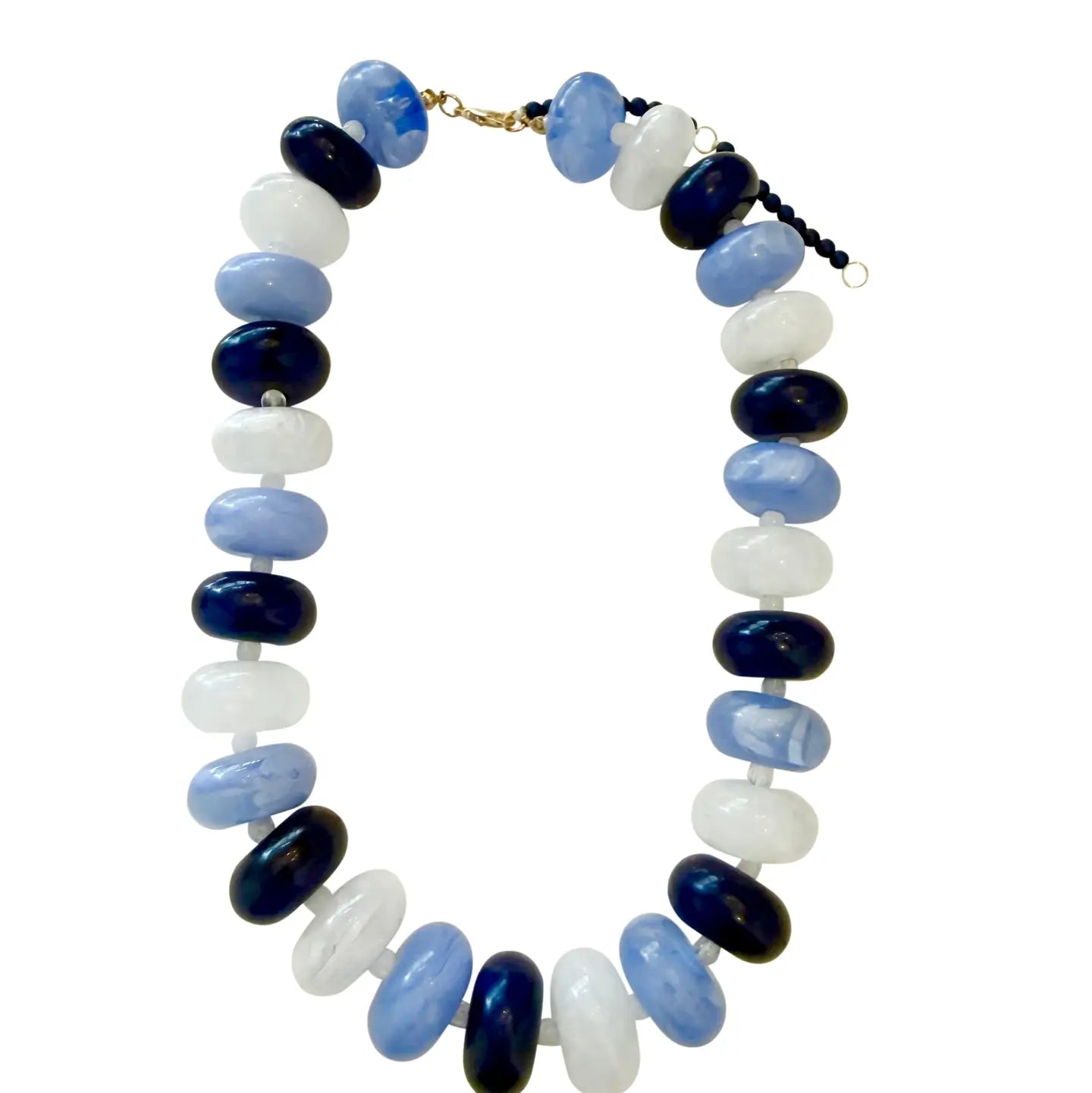 Bailey Chunky Beaded Necklace - Navy Mix