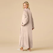 Serenity Shear Mink Zip 3/4 Sleeve Robe - Coco