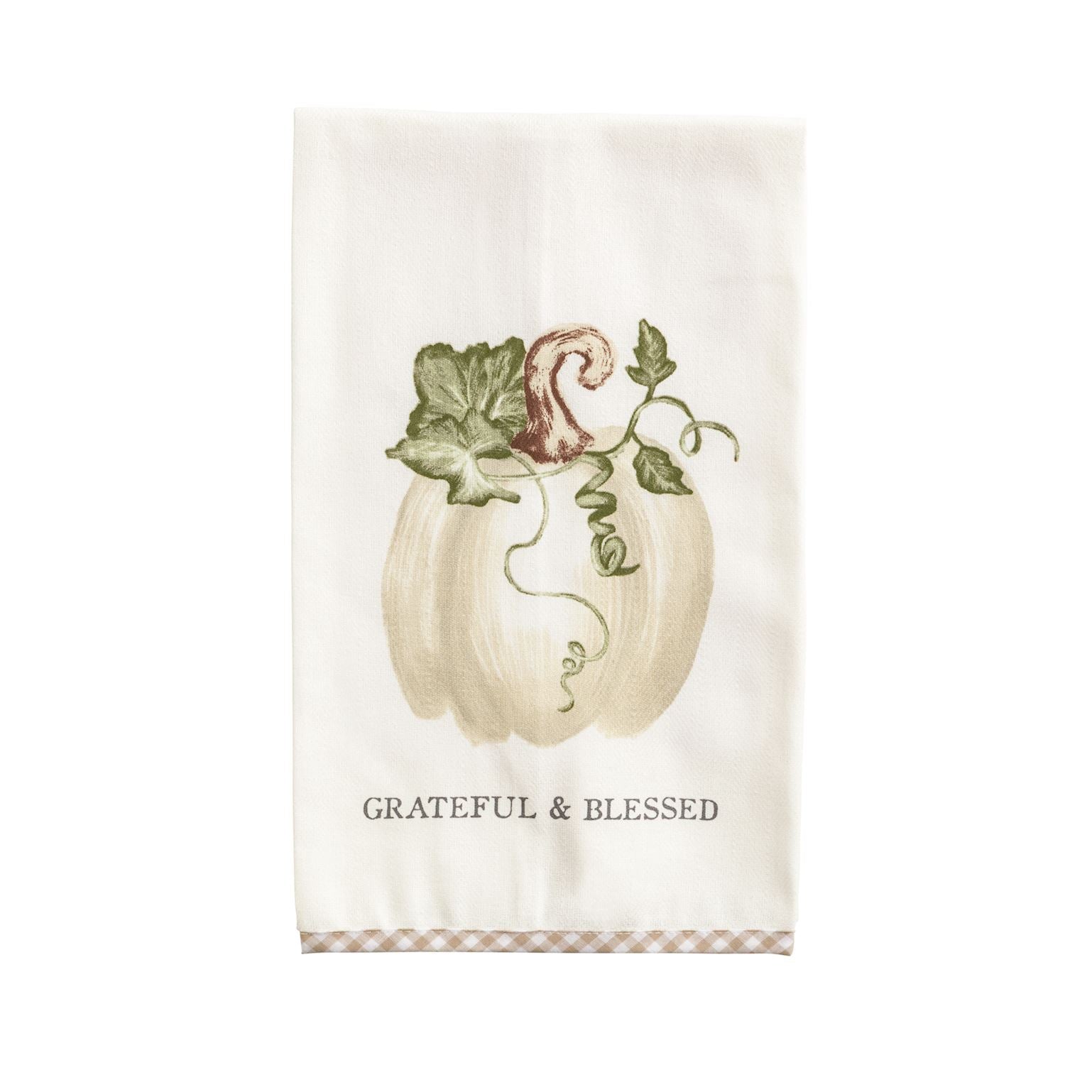 Gingham Hem Towel- Grateful