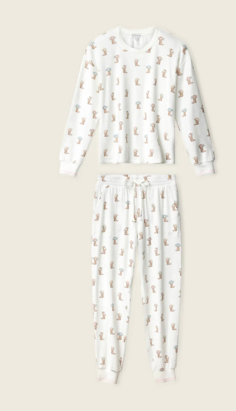 PJ Salvage Western Blooms Boot Bouquet  Long Sleeve Top