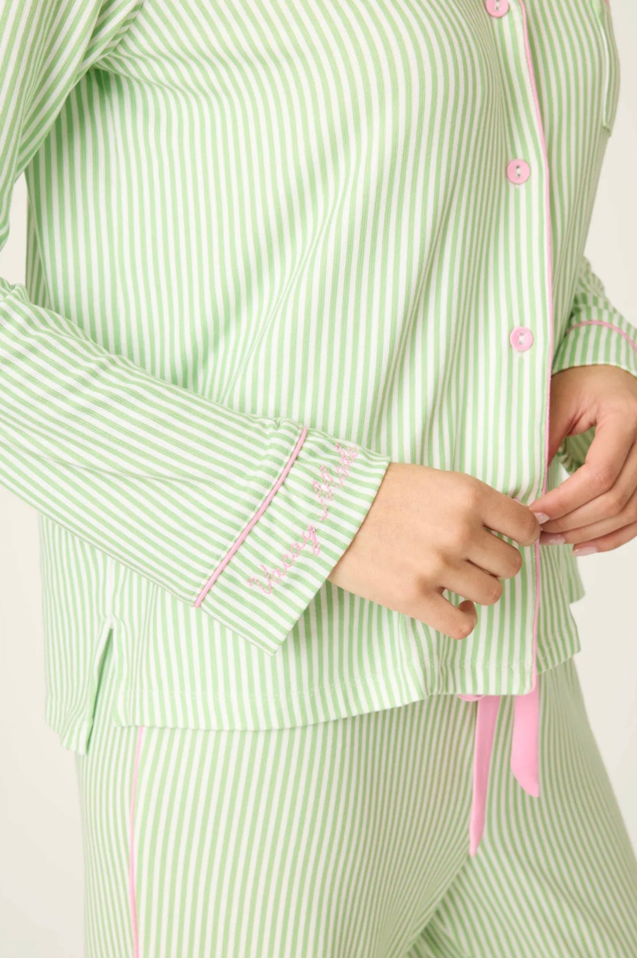 Pupcation Palms Kiwi Stripe 3-Piece PJ Set