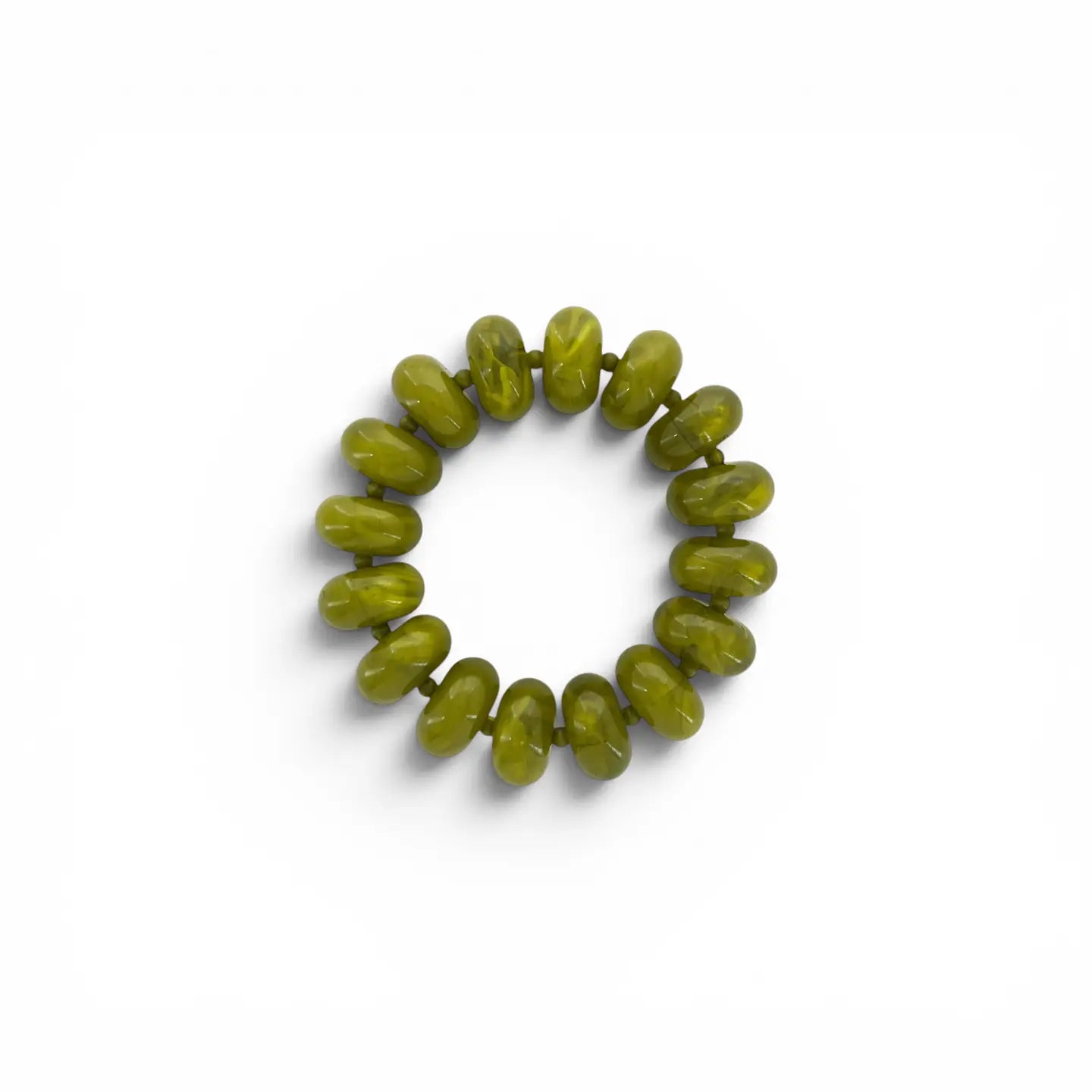Rondelle Chunky Stretch Bracelet - Chartreuse
