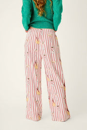 PJ Salvage- Martinis & Mistletoe Cocktail Print Flannel Pajama Pants