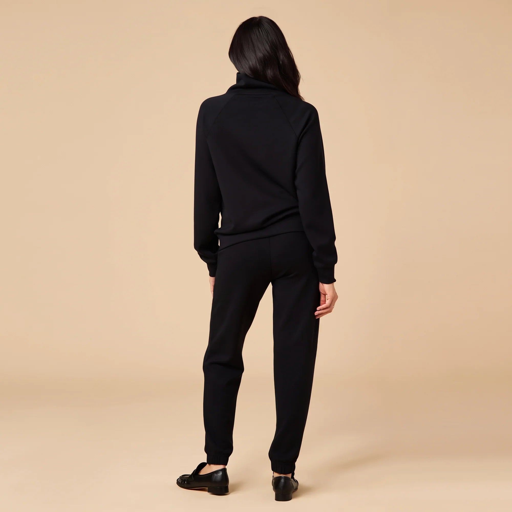 DreamTech Zip Mock Neck with Pant - Black