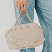 Martha Quilted Cosmetics Bag / Taupe