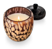 Midnight Pumpkin Glass Acorn Candle