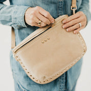 Sabrina Studded Suede Bag / Oat
