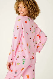 PJ Salvage Long Sleeve Top - First Chair, Last Call Cocktail Print