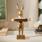 Gold Rabbit With Tray