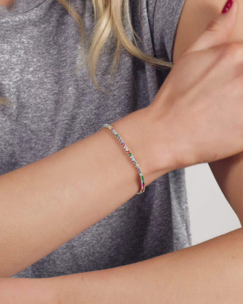 Not Your Basic Tennis Bracelet - Rainbow
