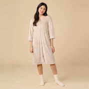 Serenity Shear Mink Zip 3/4 Sleeve Robe 42” - Coco