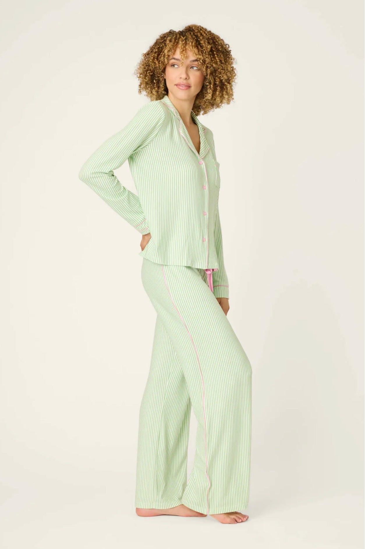 Pupcation Palms Kiwi Stripe 3-Piece PJ Set