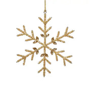 Golden Beaded Snowflake Ornament 8”