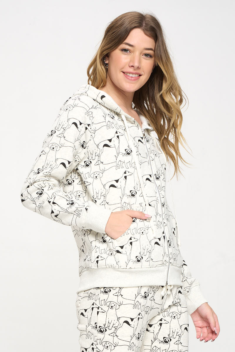 Zip Up Hoodie - Dog