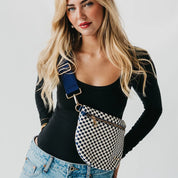 Westlyn Woven Bum Bag / Woven Checkered Navy