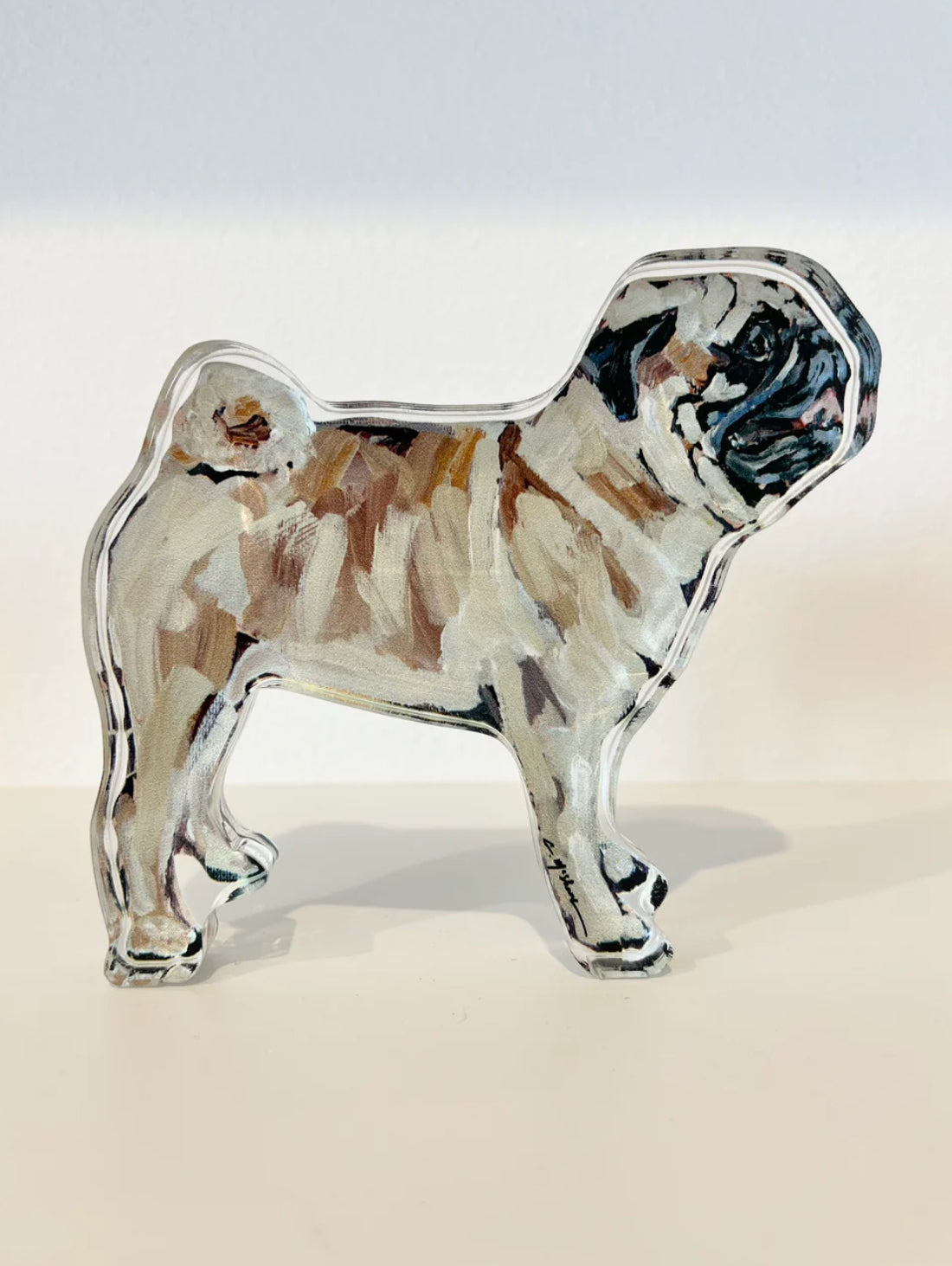 Acrylic Tabletop Dog - Pug Fawn