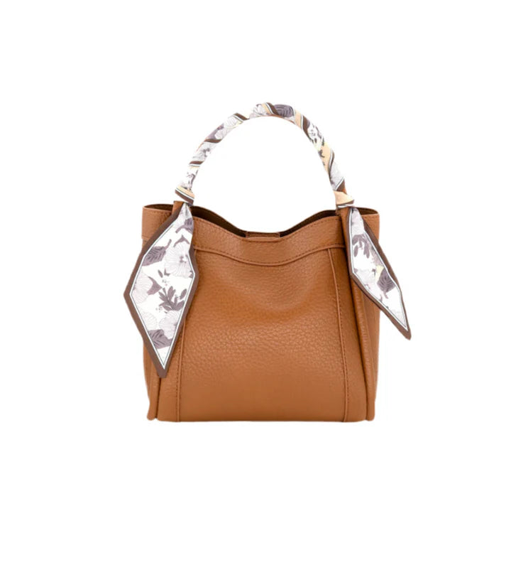 Scarf Tie Handbag Small- Tan