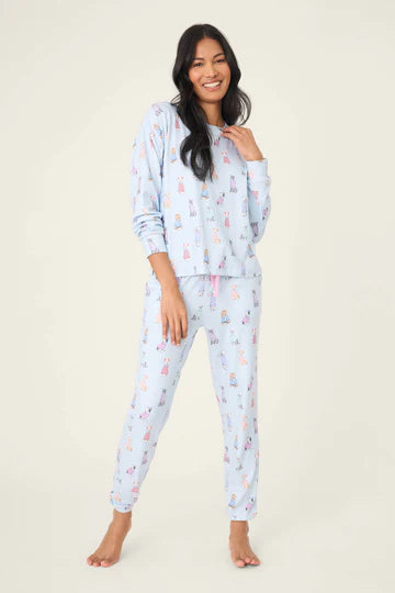 PJ Salvage Doggone Pointelle Crewneck Cold PJ Set