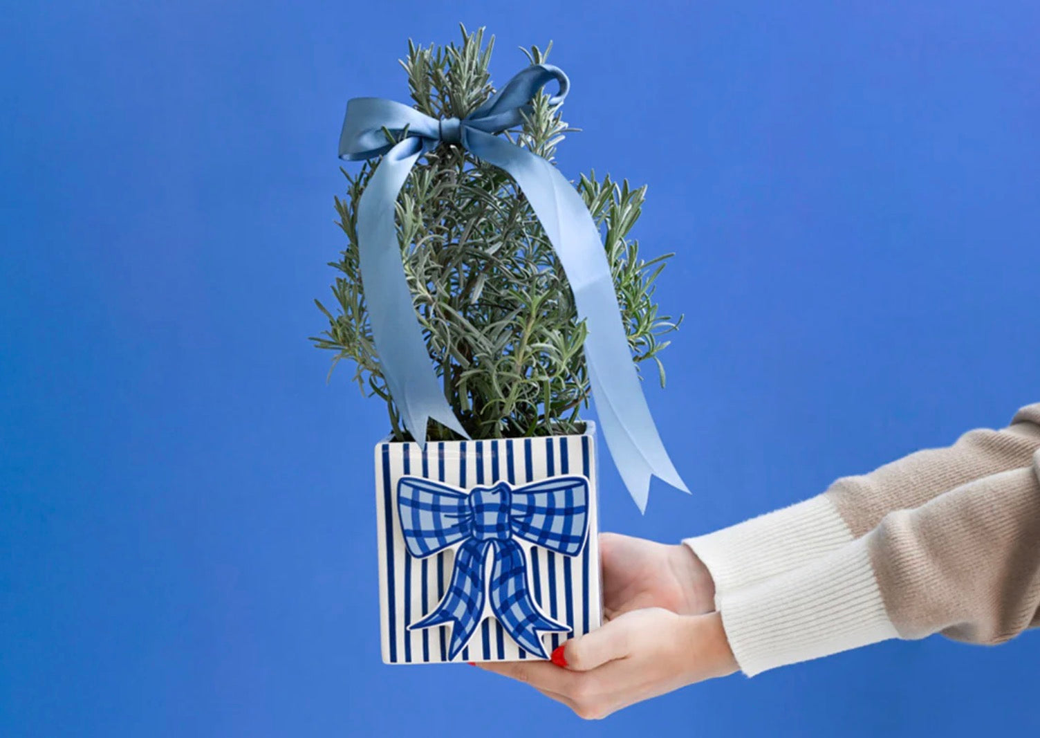 Mini Attachment- Blue Gingham Bow