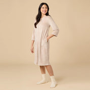 Serenity Shear Mink Zip 3/4 Sleeve Robe 42” - Coco