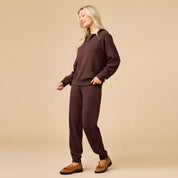 DreamTech Zip Mock Neck with Pant - Espresso