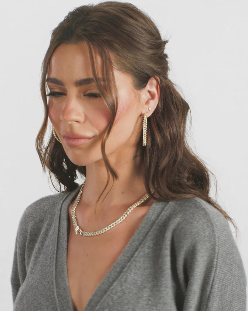 Pavé Julian Cuban Chain Necklace 6.8mm- 18”