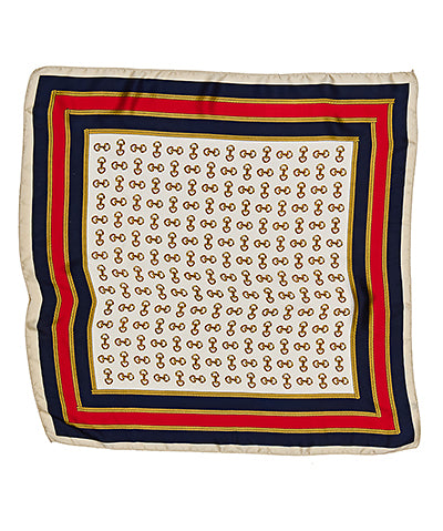 Multi Horsebit Print Silky Bandana