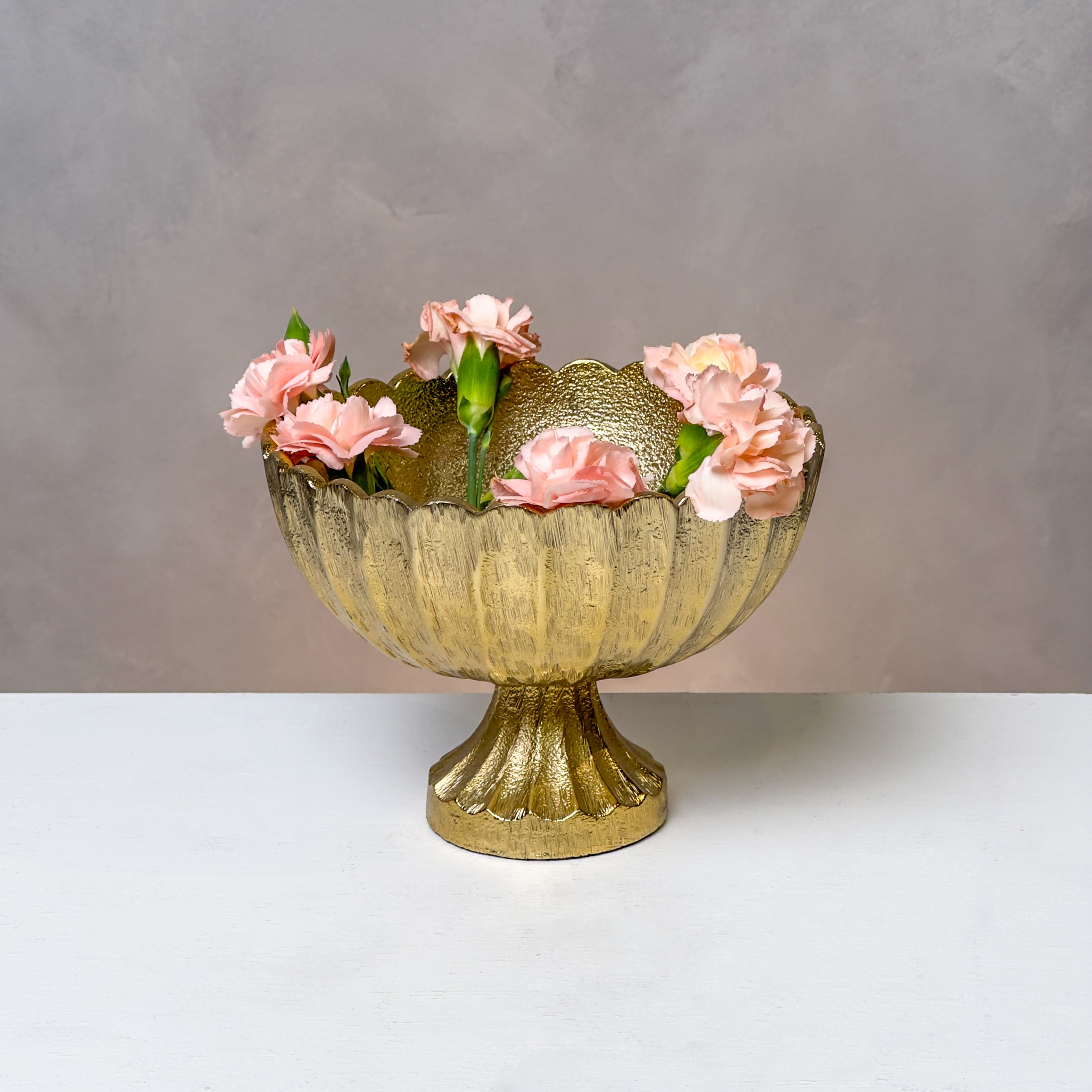 Gold Aluminum Pedestal Bowl