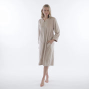 Serenity Shear Mink Zip 3/4 Sleeve Robe 42” - Coco