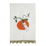 PUMPKIN BEADED EMBROIDERED TOWEL