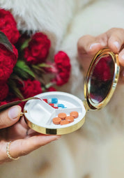 Hand-Painted First Aid Handbag Hero Pill Compact-