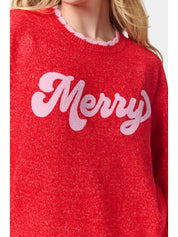 “Merry” Scallop Trim Relaxed Sweater