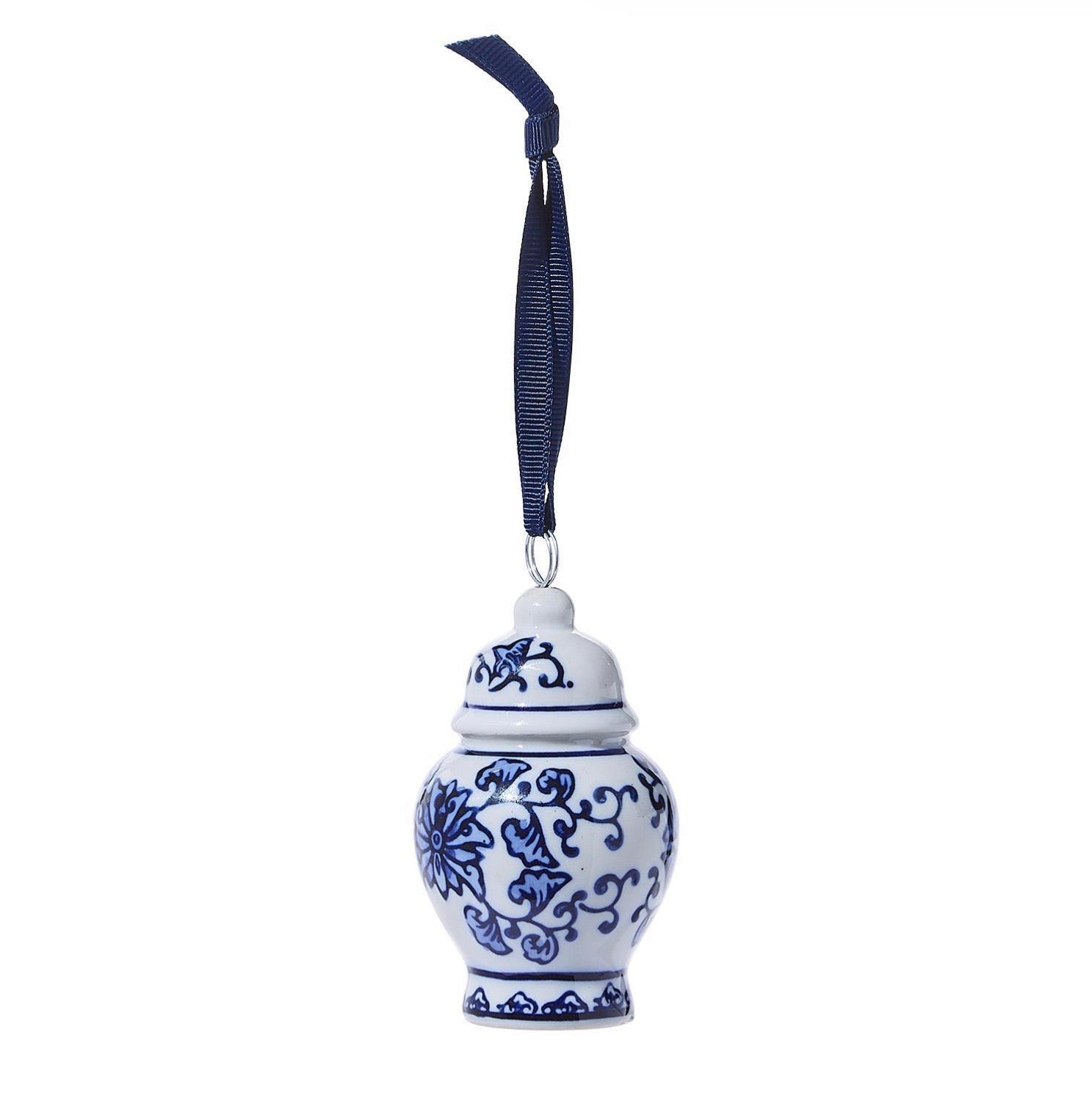 BLUE AND WHITE TEMPLE JAR ORNAMENT / PLACE CARD HOLDER