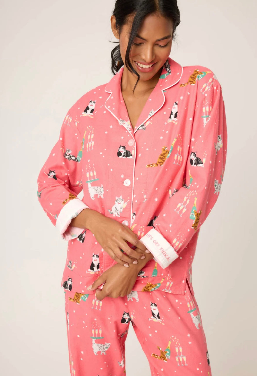 PJ Salvage Let's Get Fizzical 3-Piece Flannel PJ Set
