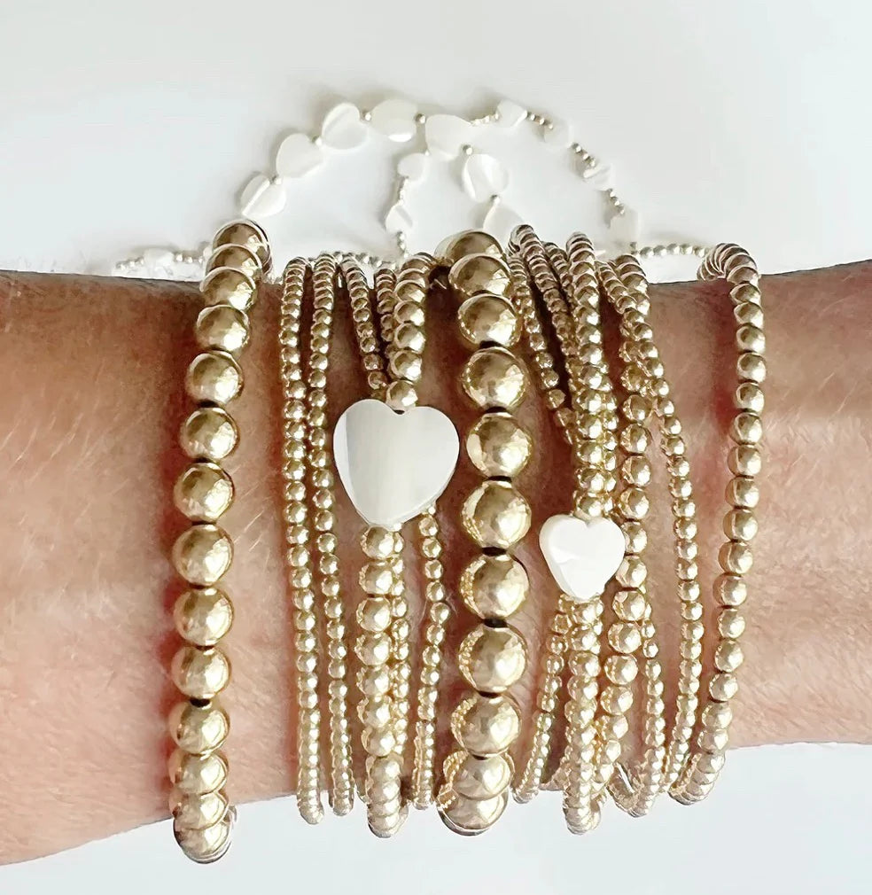 Sweetheart Gold Bead Bracelet