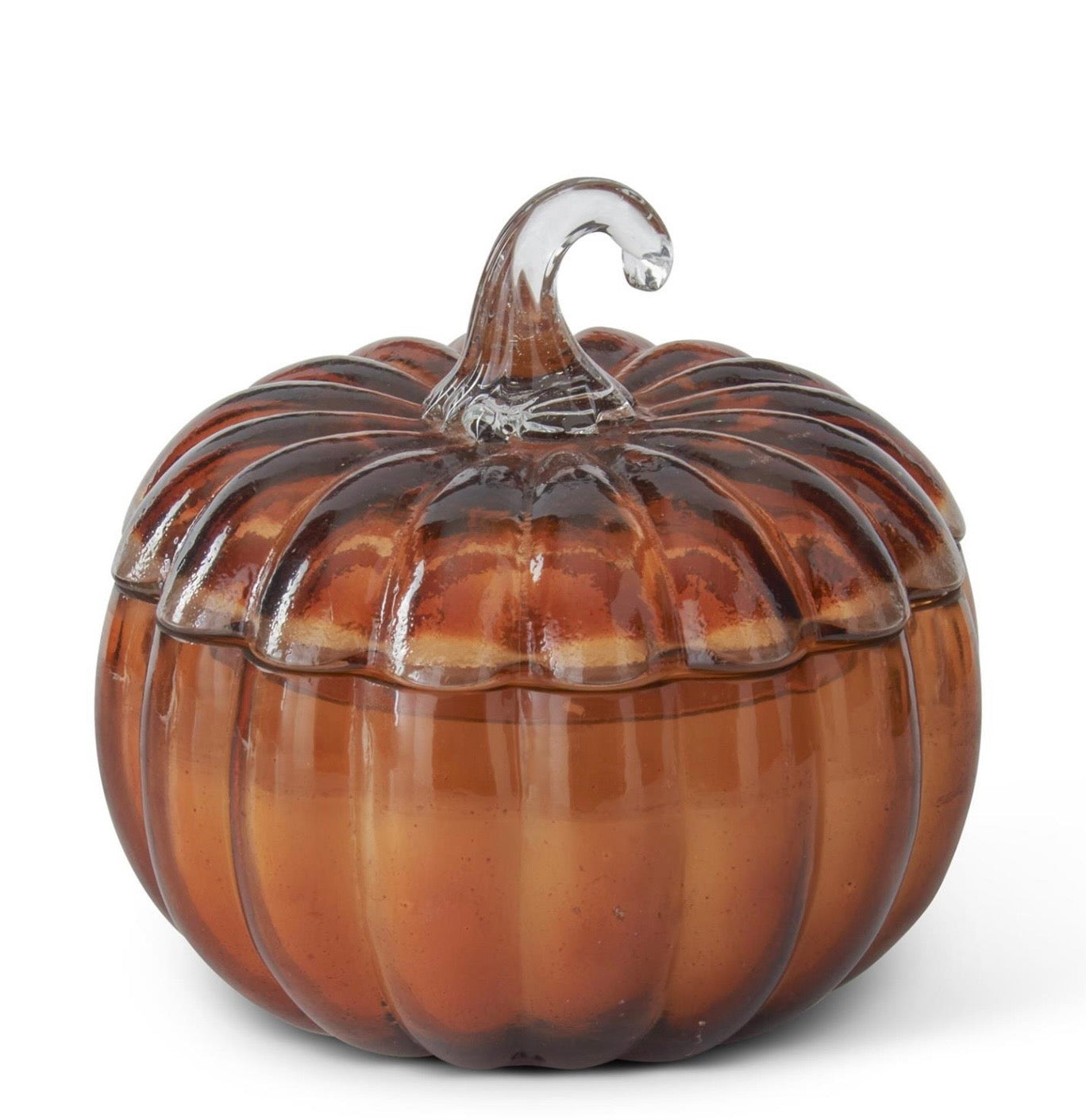 Brown Glass Filled Pumpkin Candles