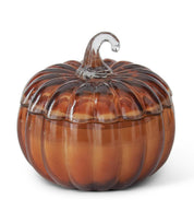 Brown Glass Filled Pumpkin Candles
