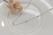 Log CZ Crystal Necklace- Silver